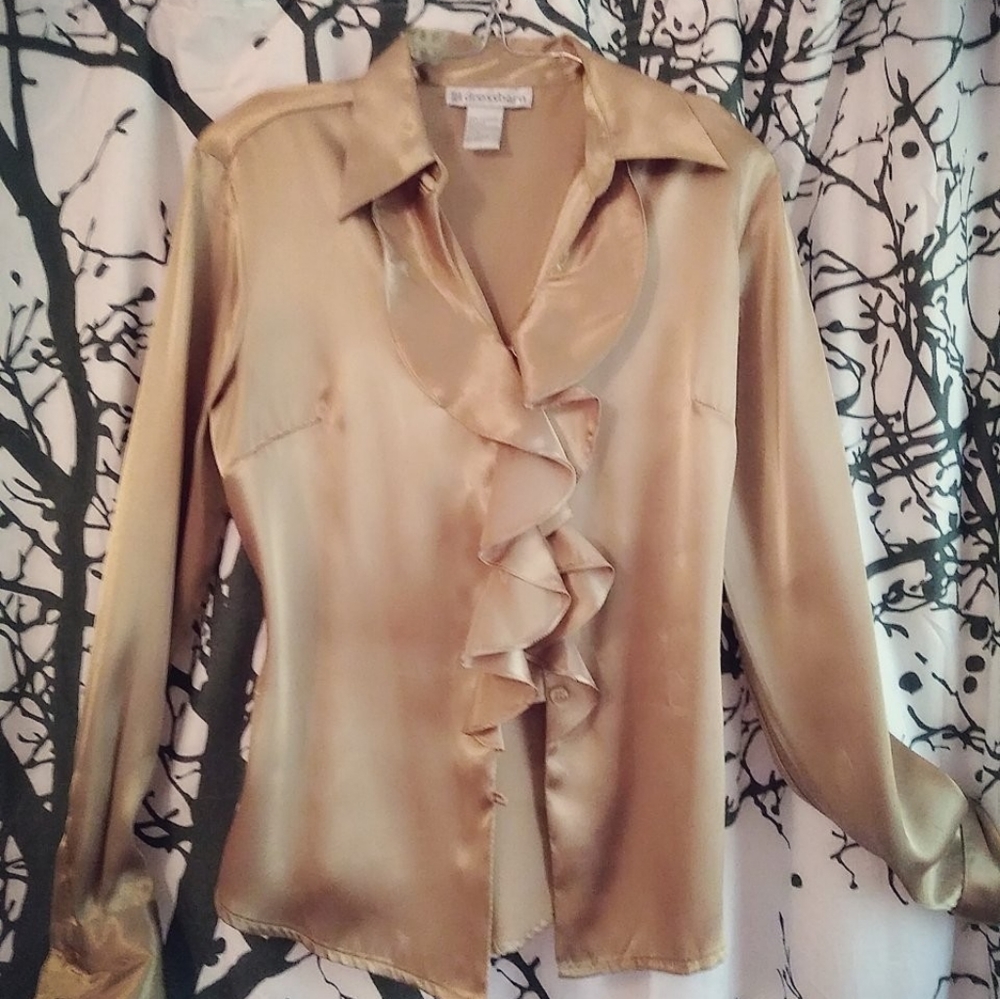 Dressbarn satin button up